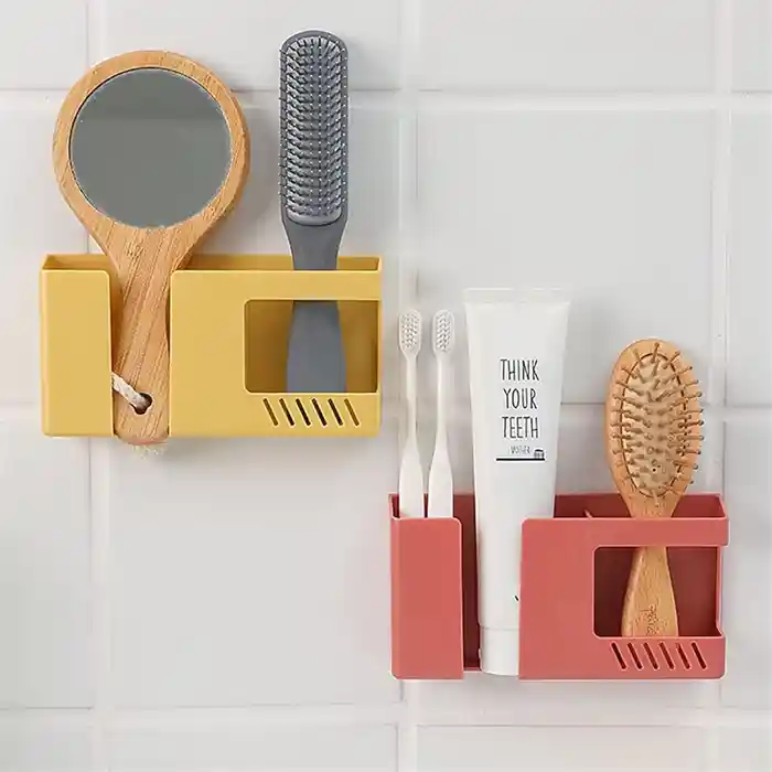 Wall Hanging Box TV Air Conditioner Remote Control Storage Box Hole Free and Traceless Mobile Phone Charging Wall Hanging Shelf